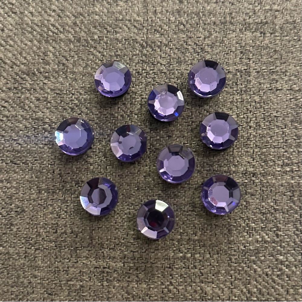 Set of 10 Purple Crystal Shoe Charms Croc Jibbitz